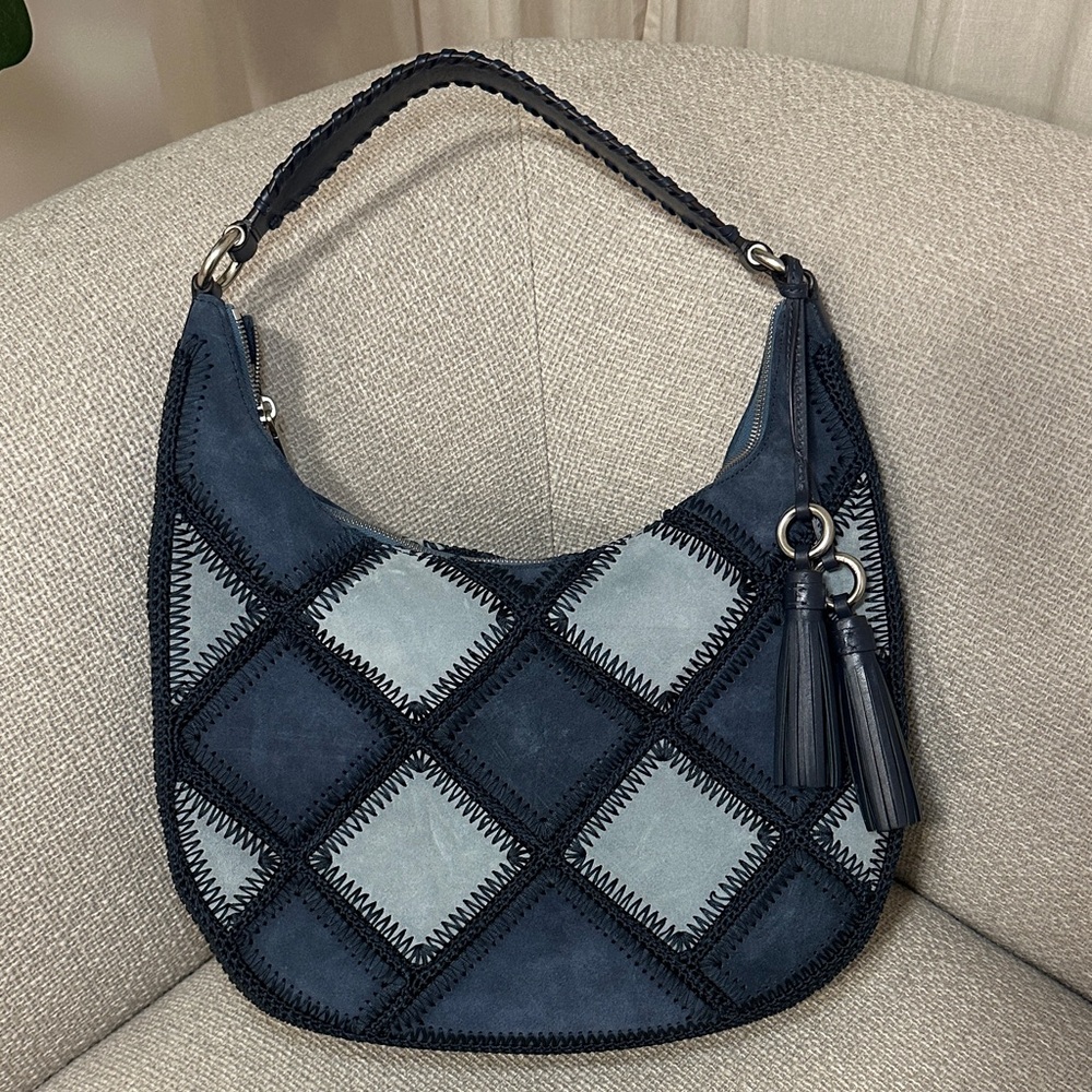 RARE MICHAEL KORS Patchwork Hobo Bag - Blue and Black